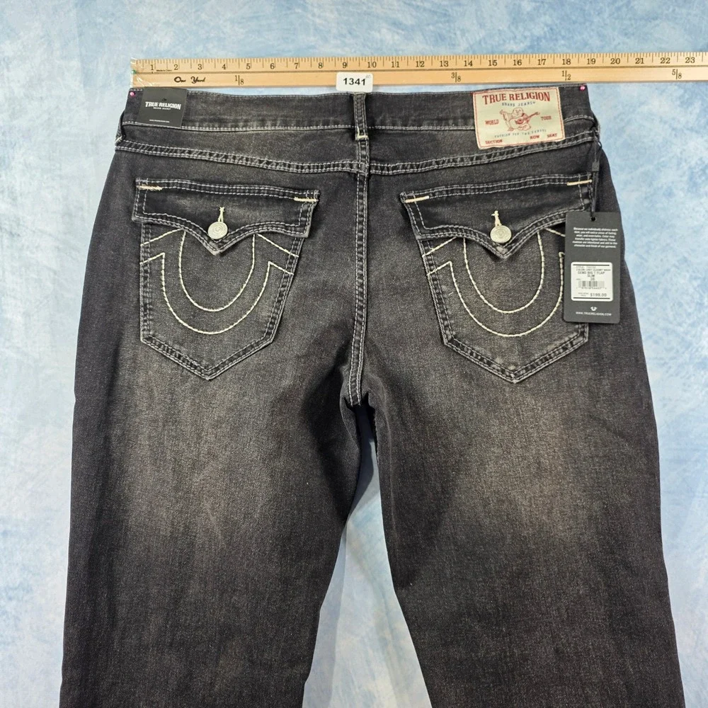 True Religion Geno‎ Relaxed Slim Big T Flap Grey Jeans Mens 36x32 NWT